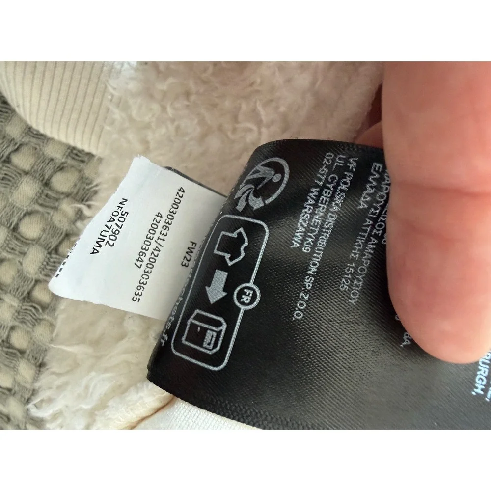 The North Face Fleece Hoodie Girls L 12 Cream High Pile Full Zip Jacket